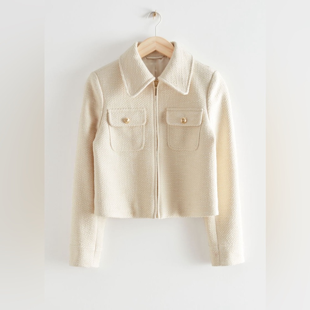 & Other Stories Cropped Tweed Jacket